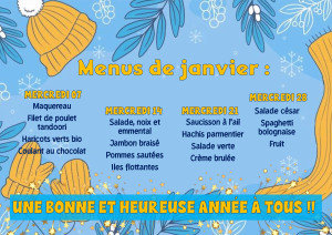 Menu ALSH janvier 2026