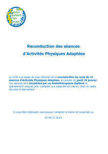 Reconduction des séances