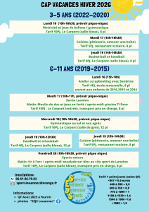 Cap vacances hiver 2026