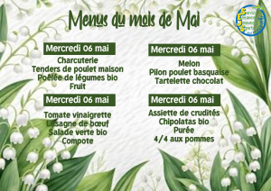 Menus ALSH Mai 2026