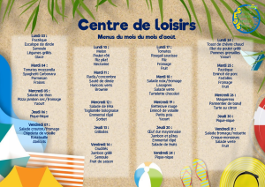 Menus ALSH août 2026